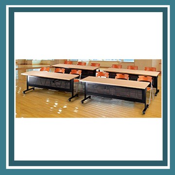 【屬過大商品，運費請先詢問】辦公家具 HB-1860WH 黑桌架 白櫸木桌板 折合式會議桌 辦公桌 書桌 桌子