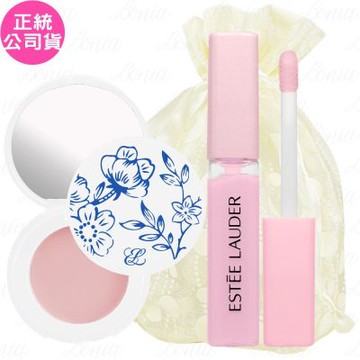 ESTEE LAUDER 雅詩蘭黛 粉嫩慾望潤色護唇膏(1.6g)(內附鏡子)+粉嫩慾望全效修護唇膜(4.6ml)旅行袋組(公司貨)