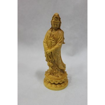 現貨供應 弘喧 立體觀音 黃楊木 菩薩 佛像 16cm 工藝品 木雕 擺件 家用 供奉 念珠 拜懺 雕像 神像 寺廟