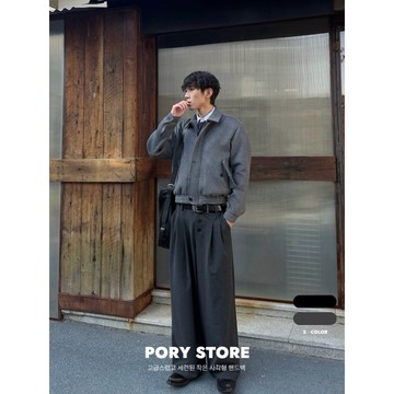 【PORY STORE】獨家！韓系老錢風直條紋西裝褲 闊腿褲 顯瘦 韓系 實拍 男生 休閒長褲 百搭 寬鬆長褲 寬褲