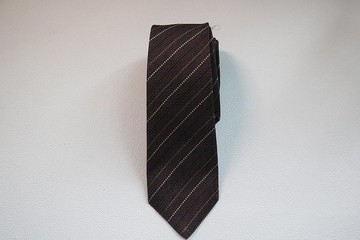 窄版酒紅色條紋領帶雅痞休閒tie禮盒裝