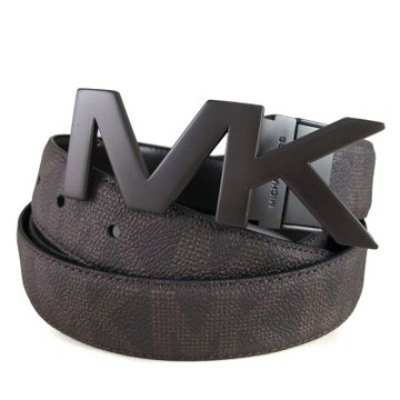 MICHAEL KORS 金屬MK Logo雙面翻轉使用皮帶(咖啡色)