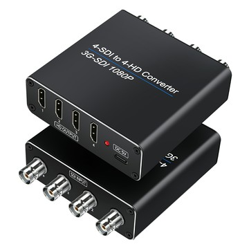 【易控王】SDI轉HDMI轉換器 四進四出 支援HD/3G-SDI 1080P(50-518-01)