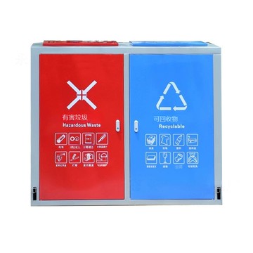 戶外不銹鋼分類垃圾桶環衛公園小區120L240L大號市政垃圾箱果皮箱[DD080109]