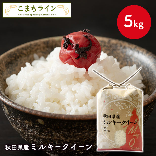 　令和5年産　秋田県産　ミルキークイーン　5ｋｇ　米びつ当番プレゼント付き　米　5kg　白米　送料無料（沖縄・離島を除く）