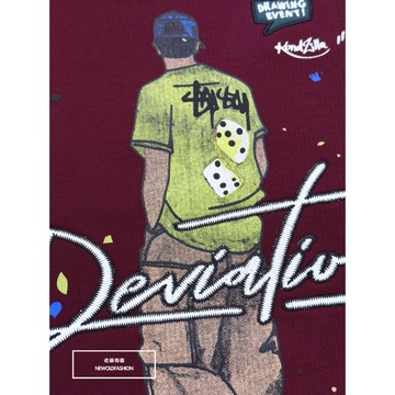 E7th.厚磅街頭潮男刷毛大學T-紅(E716012409)