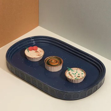 西班牙 DOIY hestia 藍色陶瓷托盤 北歐風餐用托盤 擺盤