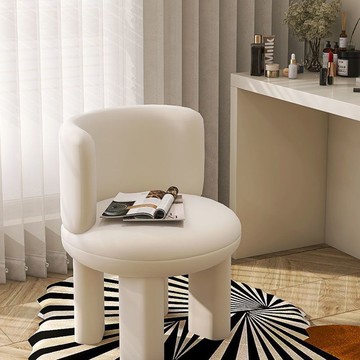 免運 開發票 奶油風化妝椅北歐家用網紅椅臥室異形藝術梳妝凳輕奢客廳ins餐椅 快速出貨