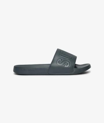Superdry Men's Code Core Pool Sliders Dark Grey Size: 10-11