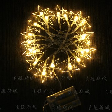 影樓婚紗兒童攝影道具五角星串燈LED燈創意旅拍夜景燈串拍照道具
