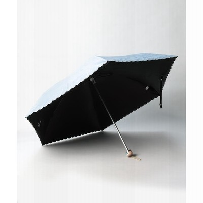 新品★ランバンコレクション★ジャガードスカラ刺繍晴雨兼用折りたたみ日傘★ブラック LANVIN COLLECTION 晴雨兼用傘 ミニ傘 【軽量】 ジャガード