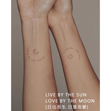 微刺青 日出而生 日落而愛👑大邱紋身👑【T08Z】新 小清新 假刺青輕紋身 防水 紋身 刺青 貼紙 T08