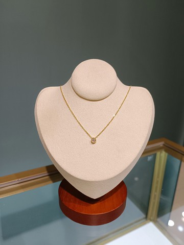 天然單鑽K金真金項鍊