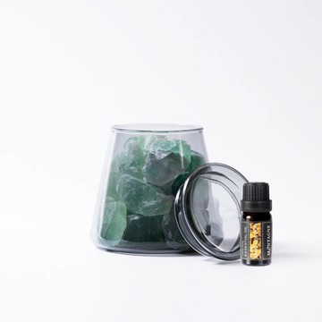 【Montagne】綠螢石｜富士山晶礦杯鍍色款（贈杯蓋）｜檀香10ml_廠商直送