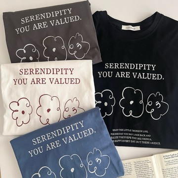 「FOR GIRLS」serendipity 藝術派花花 寬鬆大踢 短踢（4colors）