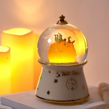 小王子月光禮💛【讚爾JARLL】小王子授權-B612燈光音樂星球(水晶球)