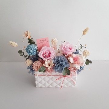 永生花+乾燥花∣霧藍櫻花粉∣永生康乃馨玫瑰  開幕 升遷 入厝