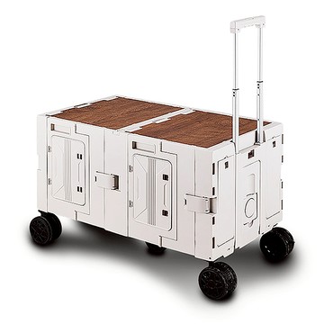 HONG JIN 宏晉 長型折疊購物推車 150L 85 x 50 x 101.5cm  白色 + 咖啡色  1個