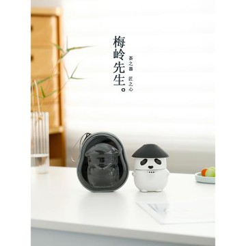 梅嶺先生功夫熊貓快客杯旅行茶具一壺三杯便攜式泡茶快客杯喝茶壺