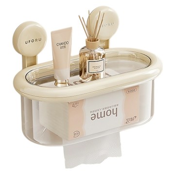 isona 愛收納 多功能吸盤式收納盒  1個  米色