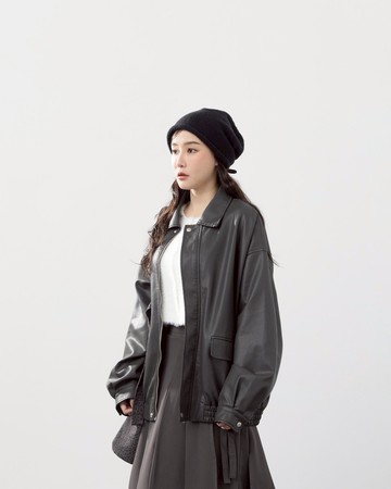 質感霧面皮革夾克外套 兩色售