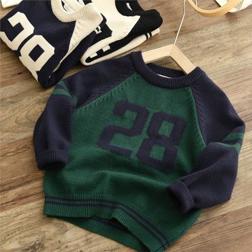 兒童撞色毛衣 男童女童針織保暖打底衫 中大童上衣 春秋款童裝