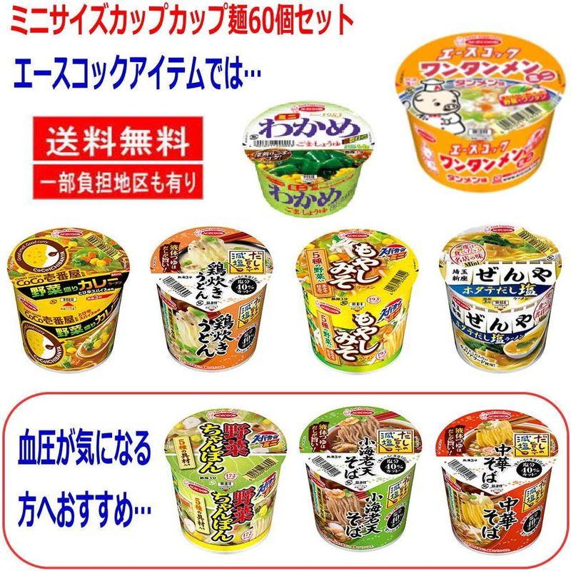 カップ麺 東洋水産 日清食品 サンヨー食品 ヒガシフーズ エースコック ミニサイズ 大集合 60食セット おまけ付