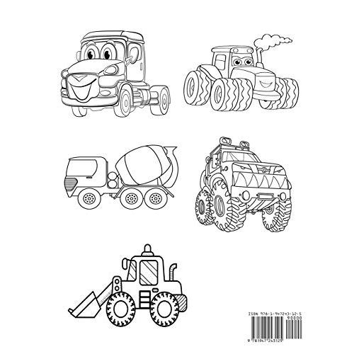 Truck Coloring Book: Kids Coloring Book with Monster Trucks, Fire Trucks, D