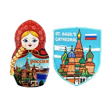 A-ONE 匯旺 俄羅斯套娃 聖巴索大教堂 冰箱便簽留言貼 Set  7.5 x 6cm