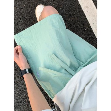 冰絲速干短褲男款夏季薄款涼感運動休閑褲子寬松外穿沙灘五分褲衩