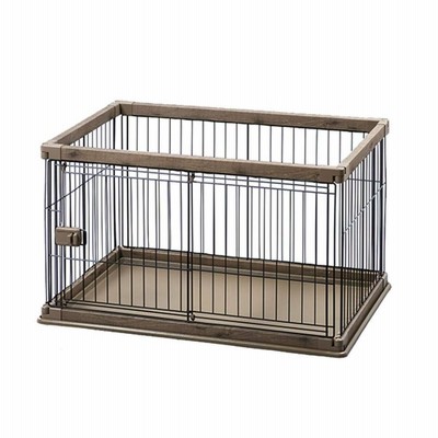 アイリスオーヤマ 犬 サークル ウッディサークル ロータイプ ブラウン 小型犬用 幅97.5×奥行66.5×高さ55.5cm PWSR-960L