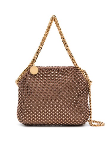 Stella McCartney - mini Falabella crystal-mesh tote bag - women - Polyamide/Polyurethane/Polyester - One Size - Brown