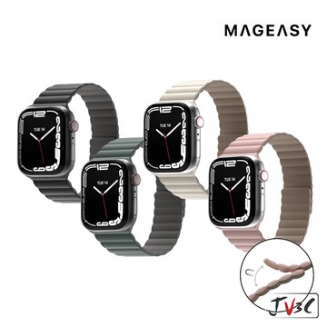 MAGEASY Skin 磁吸矽膠防水錶帶 適用Apple watch 10 9 8 7 SE 6 5 46 45 42