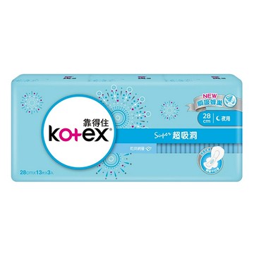 Kotex 靠得住 超吸洞 夜用超薄衛生棉 護翼型  28cm  39片  1包