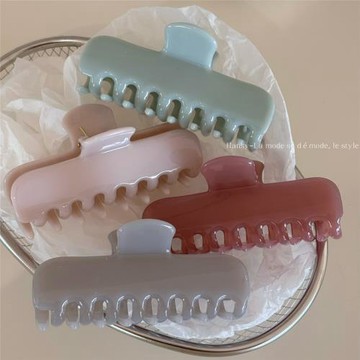 果凍色法式發夾精致百搭中號骨架鯊魚夾抓夾高級感夾子夾頭發發飾
