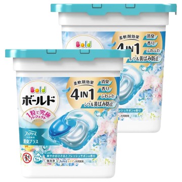 Bold 日本原裝進口 雙色4D洗衣球 清新白桂花皂香 藍色  11顆  2盒