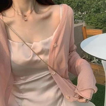 【砂糖夢境】防曬衣女長袖夏季冰絲薄款大碼胖mm短款針織開衫小外套披肩外搭潮