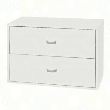 文創集-南亞塑鋼     山亞 南亞塑鋼2尺雙抽屜組合收納櫃-60x31x40cm免組