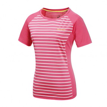 【【蘋果戶外】】零碼出清 山林 31P18 32 深粉紅 女 排汗條紋圓領上衣 抗UV 短袖上衣 吸濕 快乾 春夏 Mountneer