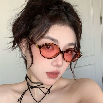韓系質感熱門款 張元英同款 文藝風 橢圓墨鏡 檢驗合格 網紅款新潮流行 百搭抗UV時尚 太陽眼鏡74248