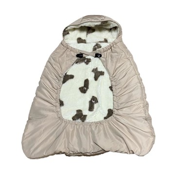 akachan honpo - 冬季遮罩-小熊-淺卡其色 (長63cm寬63cm)