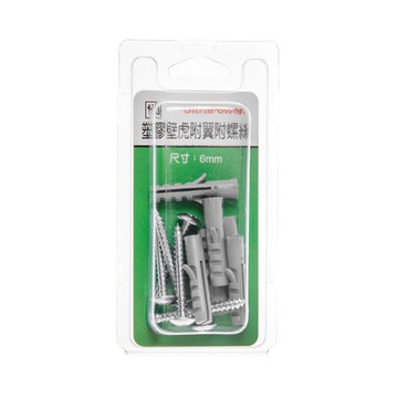 UP 133塑膠壁虎附翼附螺絲6mm 6組