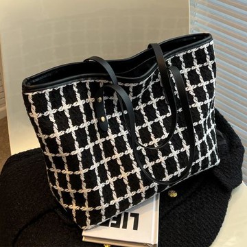 高級感呢子小眾大容量托特包包女春夏2025新款百搭通勤洋氣單肩包