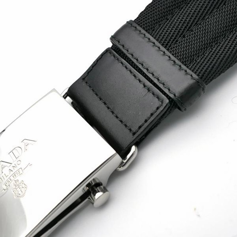 PRADA プラダ ADJUSTABLE FIT BELT 2CN003 NERO 黒 ロゴバックル ...