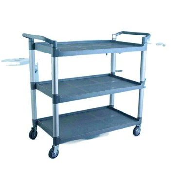 新款加厚型圓管三層餐車手推車酒店餐廳靜音送餐車餐盤收集車收碗[DD160110]