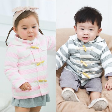 Augelute Baby 外套 鋪棉保暖牛角扣 連帽外套 50498