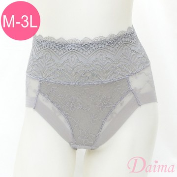 內褲 (M-XXXL) 白石墨烯輕塑收腹提臀蕾絲三角束褲_灰色#3016