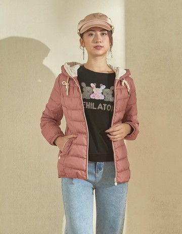 ★【喜芝梅】絨暖心扉 精緻雙色拼接保暖輕便連帽羽絨棉外套(兩色；M-2L) 225390312