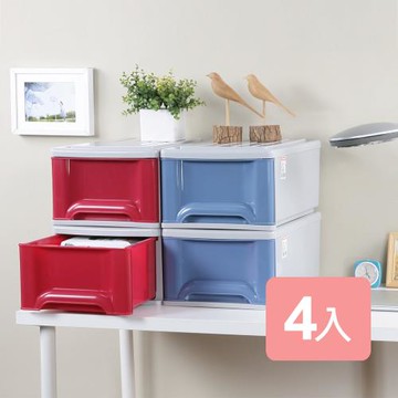真心良品 哈特抽屜式收納箱-20L x4入