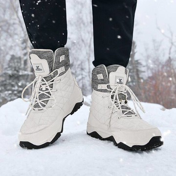 男士雪地靴新款加絨厚底防水防滑東北戶外保暖抗寒高幫大碼棉鞋子